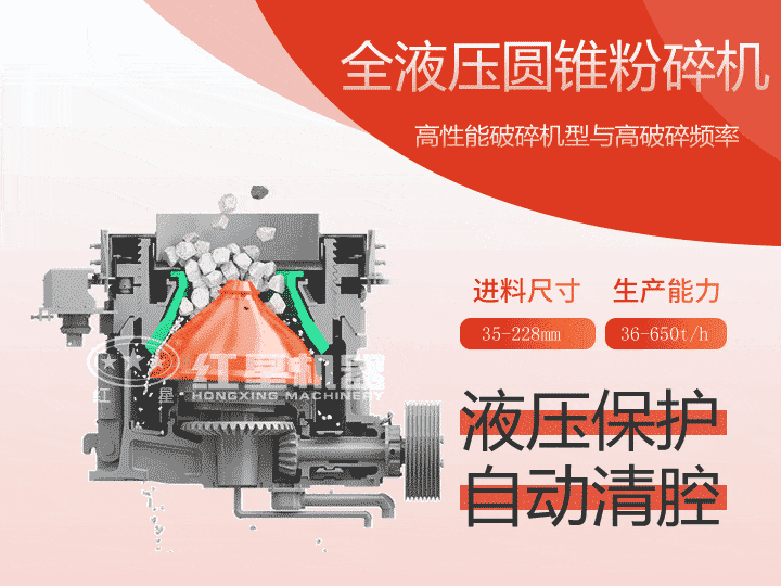 全液壓圓錐粉碎機(jī)，產(chǎn)量36-650t/h