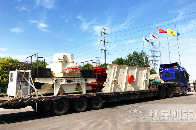 專車運輸，提供全套大理石廢料制砂機設備